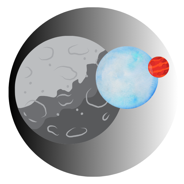 Artwork of three celestial bodies for Tales From Tanzil